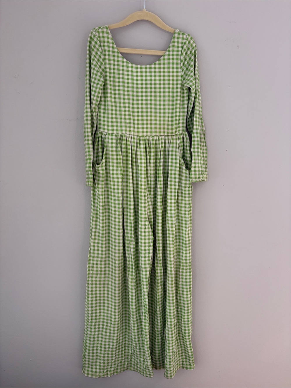 SweetHoney Light Green Gingham Leggy Romper